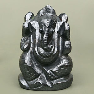 Hematite Ganesha Idol - 123 gms