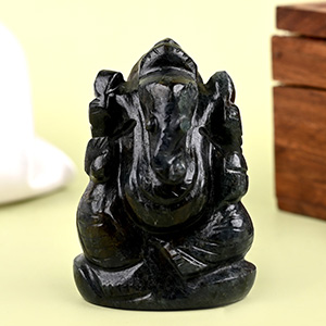 Iolite Ganesha Idol - 85 gms