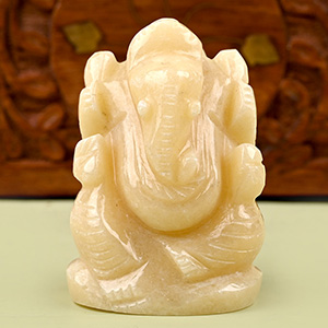 Ivory Yellow Jade Ganesha Idol - 87 gms