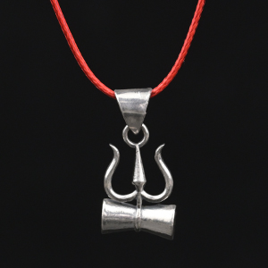 Trishul Damru 925 Silver Pendant