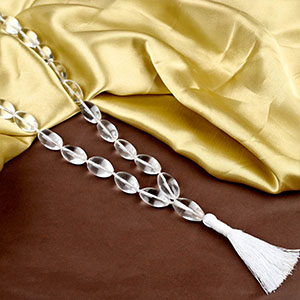 Sphatik Lingam Shaped Beads Mala