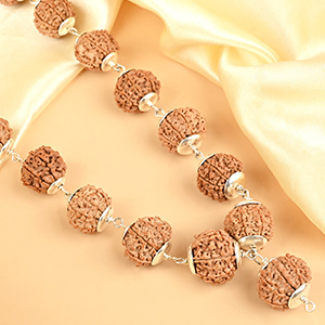 8 Mukhi Nepali 925 Silver Caps Kantha Mala (Extra Small Beads)