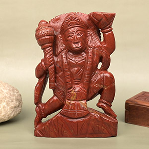 Red Jasper Hanuman Idol - 1.061 Kgs