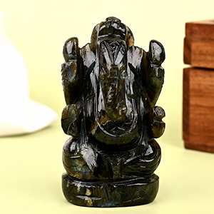 Labradorite Ganesha Idol - 93 gms