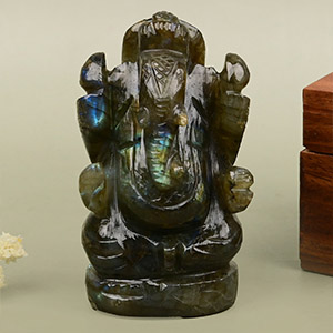 Labradorite Ganesha Idol - 155 gms