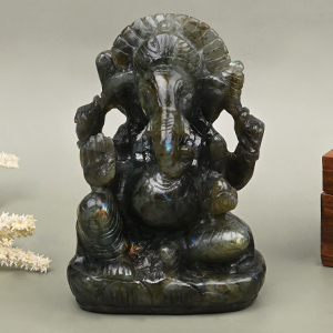 Labradorite Ganesha Idol - 628 gms