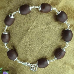 Lotus seed 925 Silver caps Bracelet