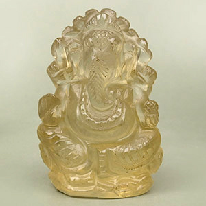 Lemon Topaz Ganesh Idol - 198 Carat