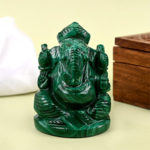 Malachite Ganesh Murti - 338 gms