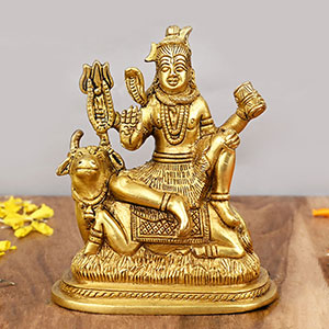 Shiva on Nandi Brass Idol