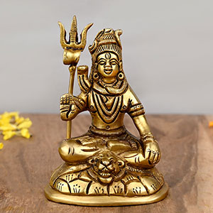 Meditating Shiva Sitting Pose Brass Idol