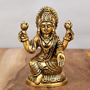 Chaturbhuj Mahalaxmi Brass Idol