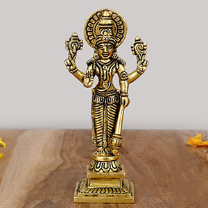 Chaturbhuj Vishnu Brass Idol
