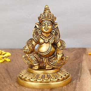 Dhanpati Kuber Brass Idol