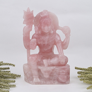 Shiva Rose Quartz Idol - 2.675 Kgs