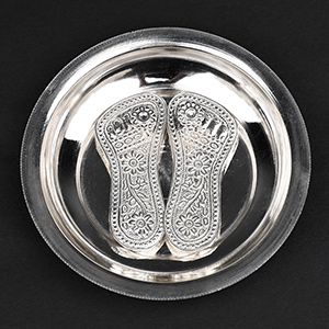 925 Silver Laxmi Charan Paduka in Silver Plate