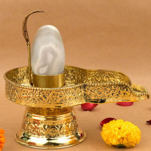 Banalingam With Designer Brass Yoni Base - XXXIII