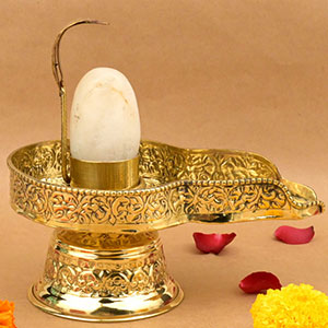 Banalingam With Designer Brass Yoni Base - XXXIV