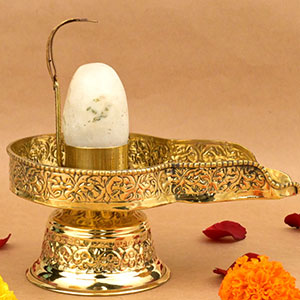 Banalingam With Designer Brass Yoni Base - XXXV