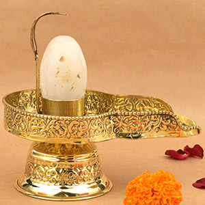 Banalingam With Designer Brass Yoni Base - XXXIX