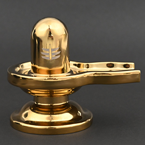 Superfine Shivling in Zinc Gold Finish