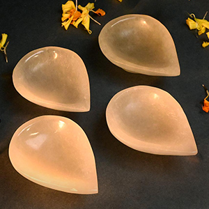 Light Green Jade Gemstone Diya (Set of 4)