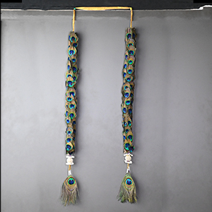 Natural Peacock Feathers Deity Garland Andal