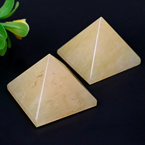 Natural Yellow Jade Pyramid - Set of 2