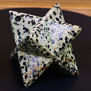 White Snowflake Obsidian Star Pyramid - 147 gms