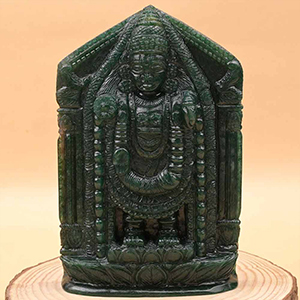 Tirupati Balaji Indian Green Jade Idol - 1.197 Kgs