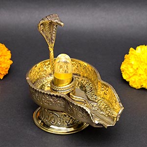 Sphatik Lingam in Brass Jaldhari