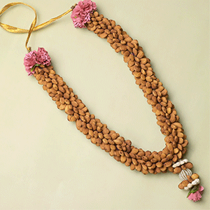 Dry Fruit Almond Cashew Garland Mala for Deity Puja