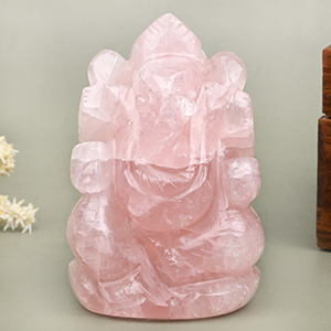 Rose Quartz Ganesha Idol - 140 gms