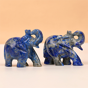 Lapis Lazuli Elephant Idols (Set of 2) - 138 gms
