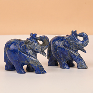 Lapis Lazuli Elephant Idols (Set of 2) - 225 gms