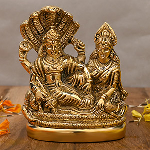 Vishnu Laxmi Brass Murti