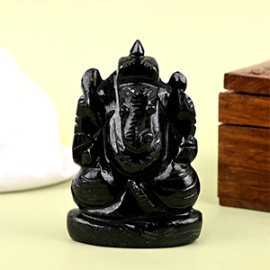 Obsidian Ganesha Idol - 140 gms