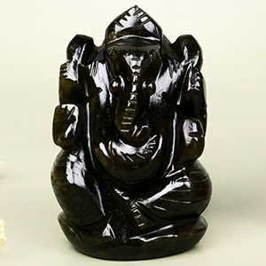 Obsidian Ganesha Idol - 76 gms