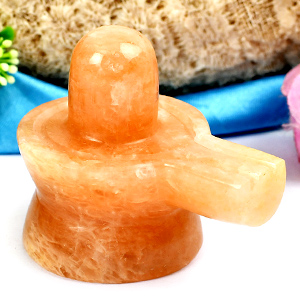 Shivlinga in Orange Jade 128 gms