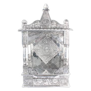 Puja Mandir In Oxidized Metal