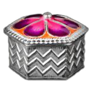 Haldi Kumkum Container in Pure Silver Hexogon Shape