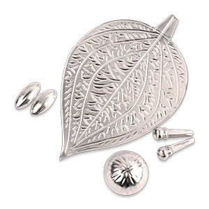 Betel Leaf Supari Clove Cardamom Set in Pure Silver