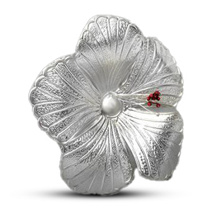 Jaswanti Hibiscus in Pure Silver