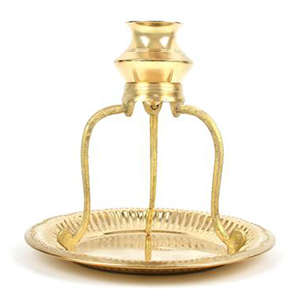 Brass Abhishek Pot With Stand And Plate