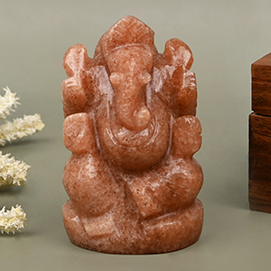 Red Aventurine Ganesh Idol - 175.98 gms