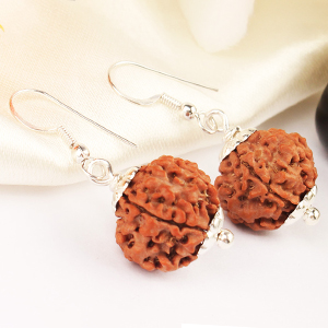 Earrings of Rudraksha Beads (Design V)