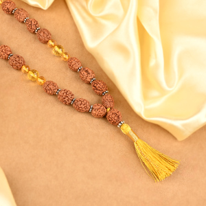 4 Mukhi Rudraksha & Yellow Citrine Mala