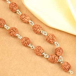 4 Mukhi Rudraksha Silver Wire Mala