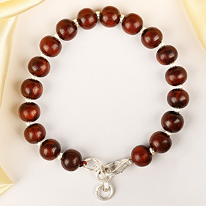 Red Sandalwood Silver Balls Bracelet