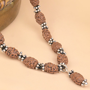 2 Mukhi Rudraksha Silver Chakri Mala